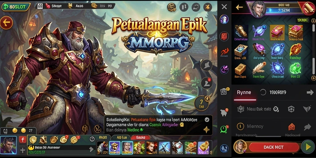 Menampilkan aksi seru dalam permainan MMORPG 180SLOT.