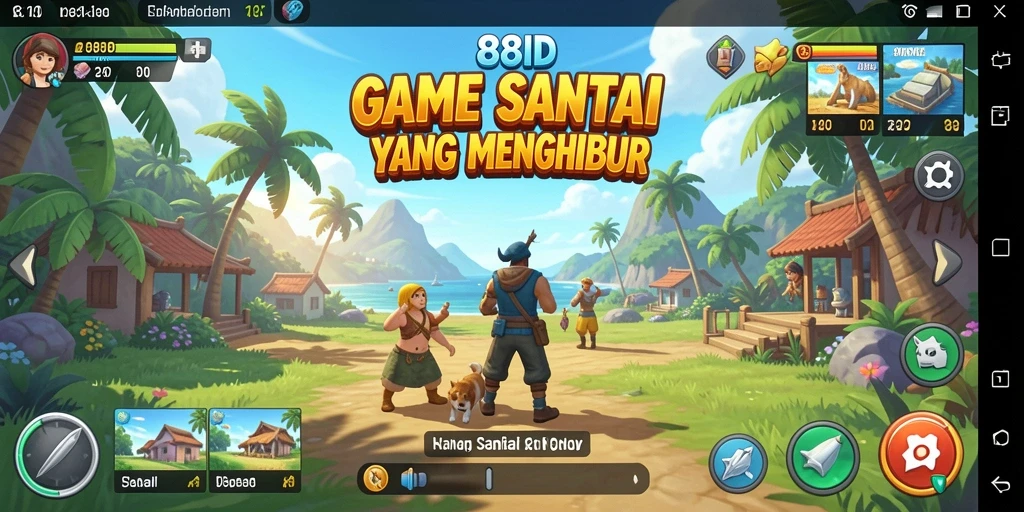 Tampilan gameplay 88ID yang ceria dan menghibur.