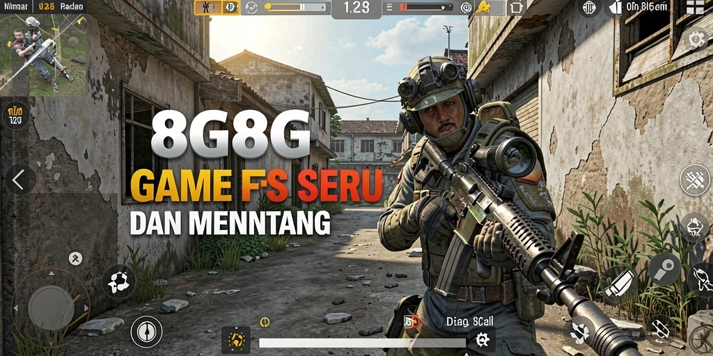 Tangkapan layar gameplay menampilkan aksi mendebarkan dalam 8G8G.