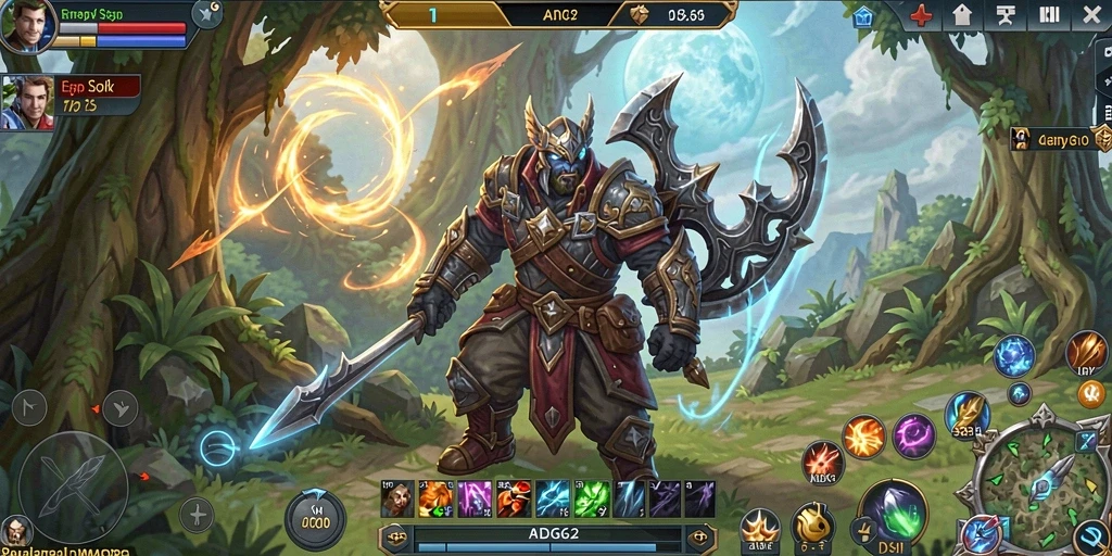Screenshot gameplay ADG62 menampilkan pertarungan seru antara karakter di dunia MMORPG.
