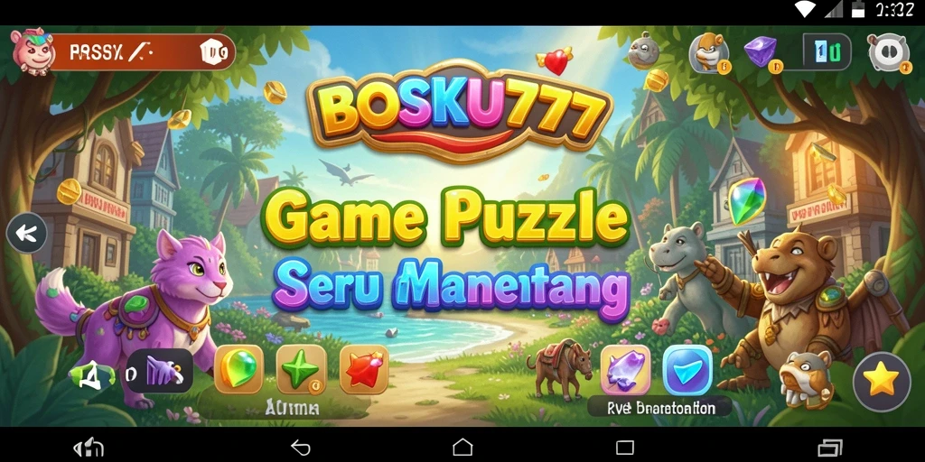 Screenshot gameplay BOSKU777 yang menampilkan tantangan puzzle.