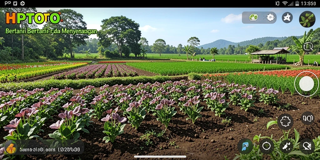 Screenshot gameplay HPTOTO menampilkan aktivitas bertani yang seru.