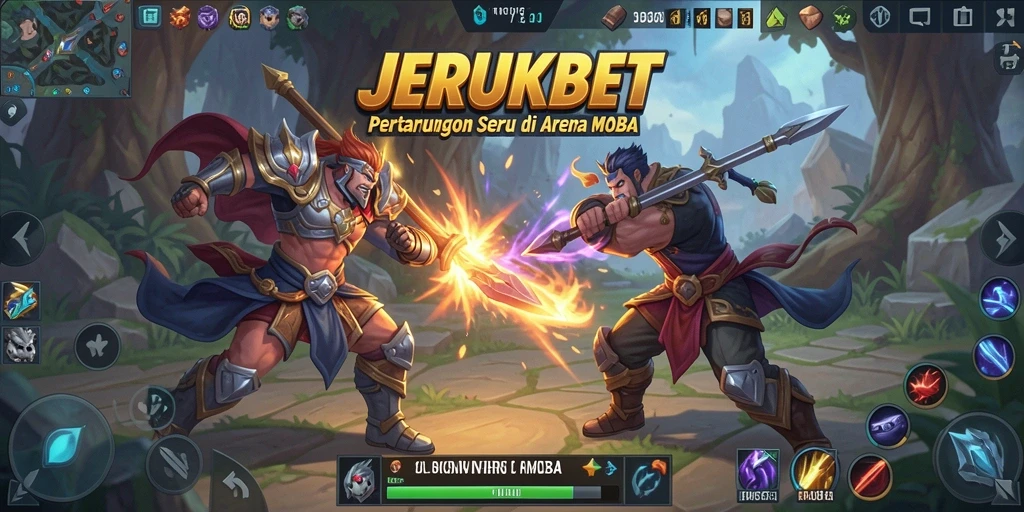 Tangkapan layar JERUKBET menampilkan aksi gameplay seru MOBA.