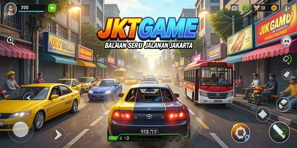Tampilan gameplay balapan yang mendebarkan di JKTGAME.