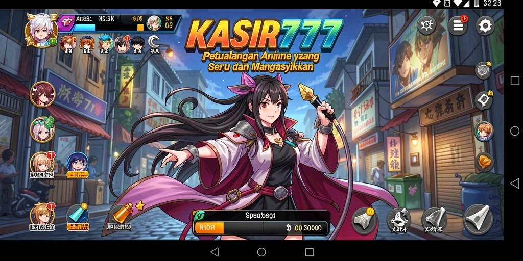 Screenshot KASIR777 menampilkan karakter Anime dalam aksi seru.