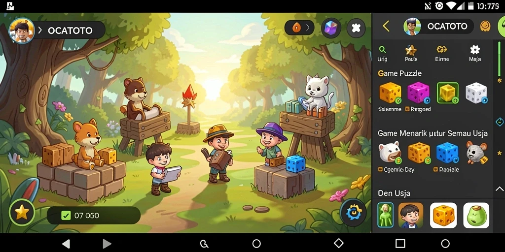 Screenshot gameplay menunjukkan aksi seru di <strong>OCATOTO</strong>.