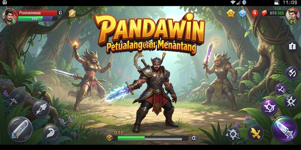 Tampilan gameplay seru di dunia petualangan PANDAWIN.