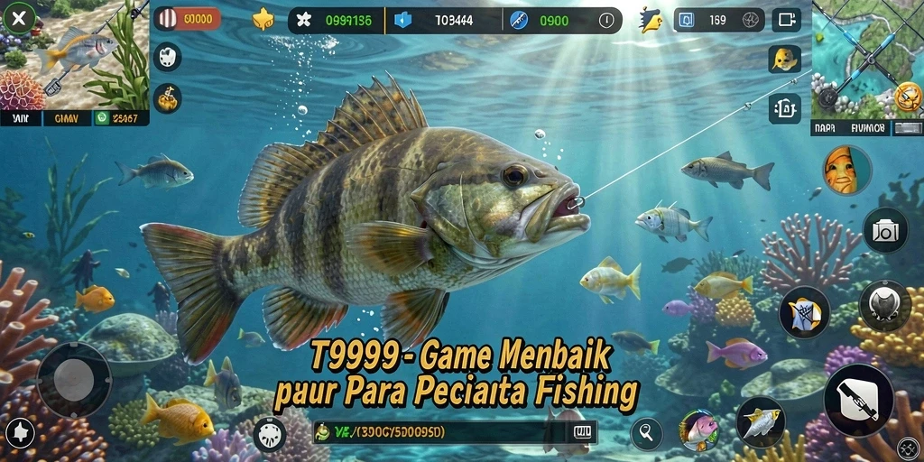 Gameplay menarik dalam T9999 dengan berbagai jenis ikan yang dapat ditangkap.