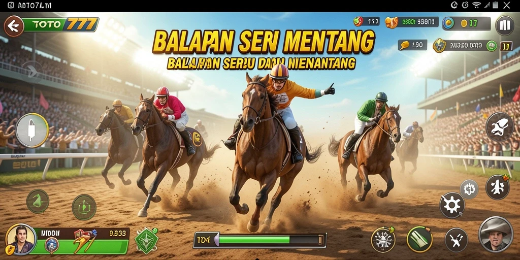 Tampilan gameplay TOTO777 dengan aksi balapan yang mendebarkan.