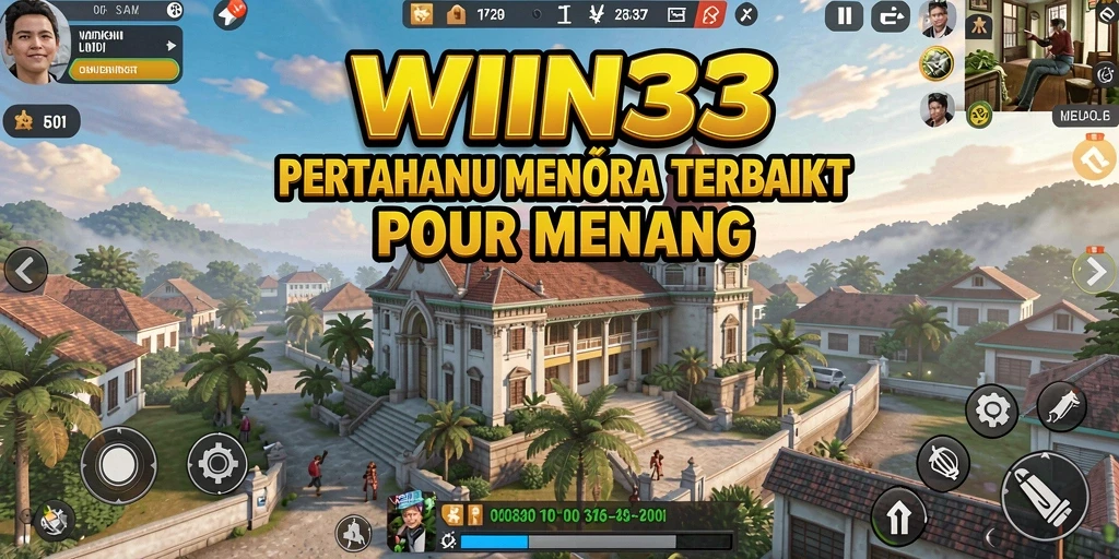 Screenshot gameplay WIN33 menunjukkan menara yang berfungsi melawan gelombang musuh.