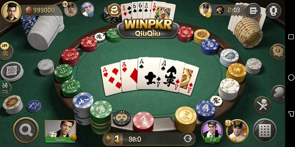 Tampilan gameplay menarik dari WINPKR di kategori QiuQiu.