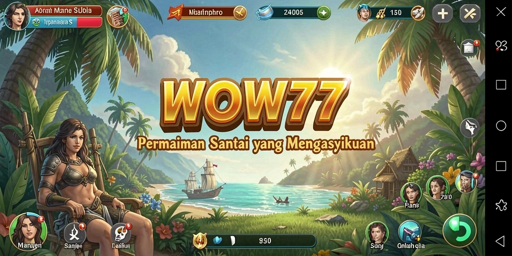 Screenshot WOW77 menampilkan momen seru saat bermain game Casual.
