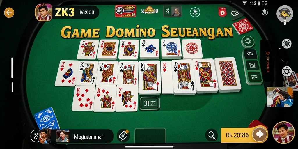 Screenshot gameplay ZK3 menampilkan aksi seru permainan Domino.